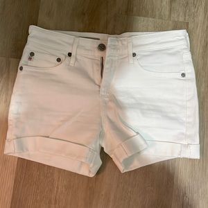 AG The Hailey Ex-Boyfriend Roll-Up White Demim Shorts, Sz 24